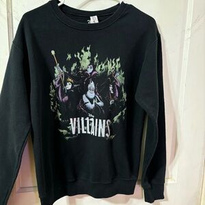 Hot Topic Disney Black Villains Fleece  Sweatshirt